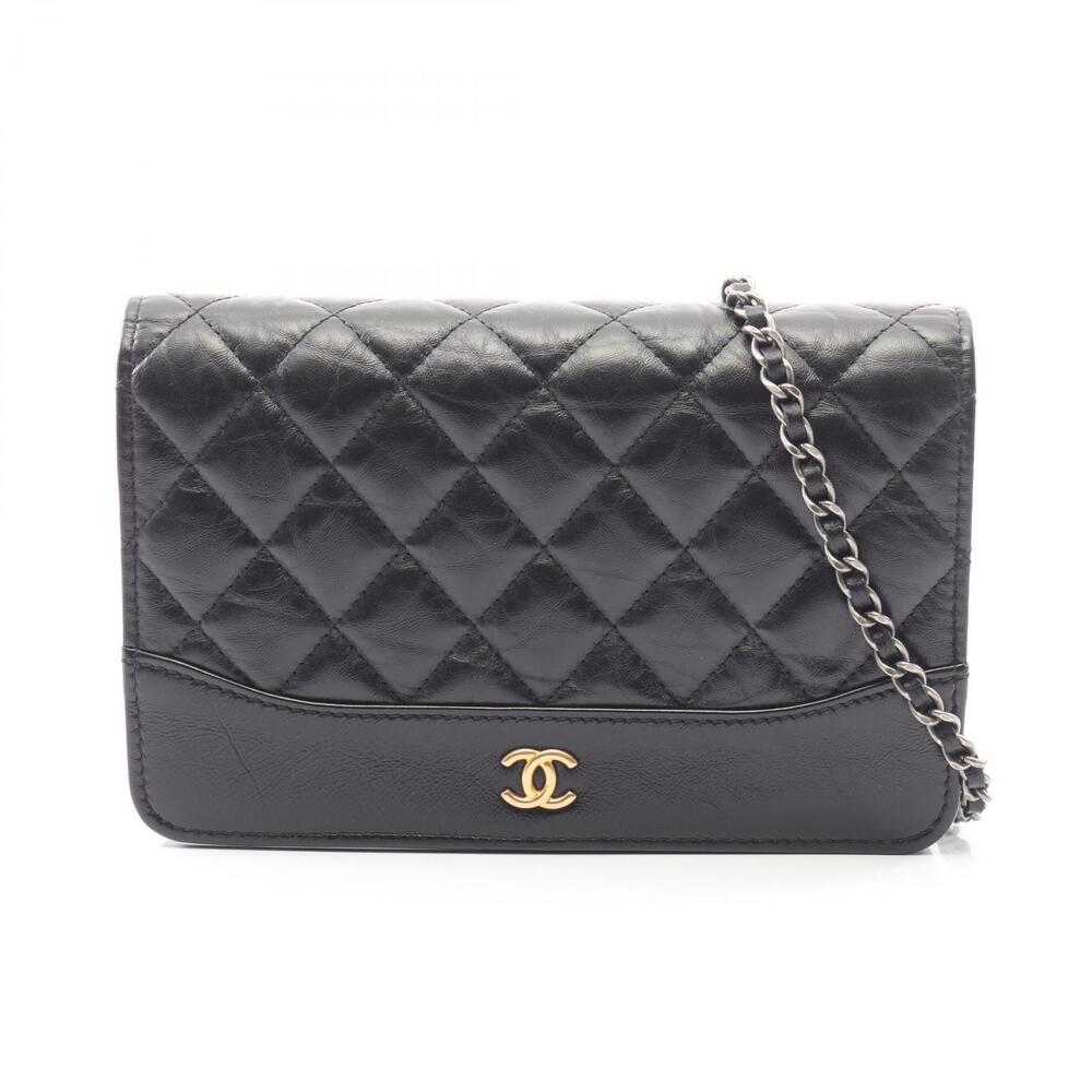 Chanel Gabrielle de Shoulder Bag Leather Shiny Calfskin Black